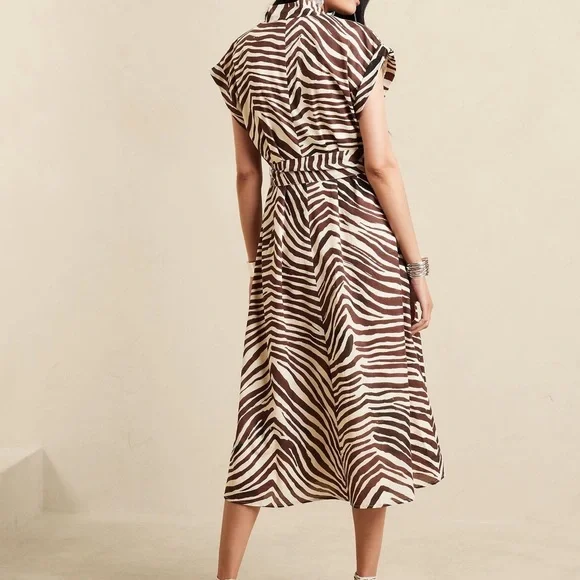 Banana Republic Factory Tie-waist Midi Shirtdress XS - Picture 4 of 5